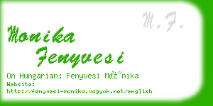 monika fenyvesi business card